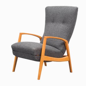 Beech Wing Chair with Folding Function, 1960s