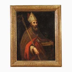 Porträt eines Bischofs, 17. Jh., Öl auf Leinwand, gerahmt