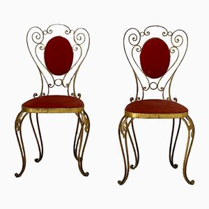 Golden Chairs, 1950s, Set of 2