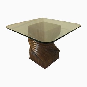 Italian Table in Glass and Bamboo, 1980s