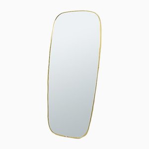 Long Mirror with Brass Edge, 1950s