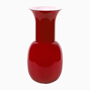 Italian Dark Red Vase in Murano Glass by Aureliano Toso