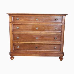 Antique Chest of Drawers in Solid Walnut, 1850s