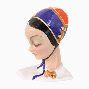 Italian Hand-Painted Ceramic Sculpture by Alessandro Mola for Essevi, 1940s