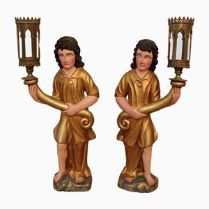 Italian Renaissance Style Candle Holders, Set of 2