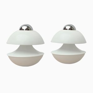 Mid-Century German Space Age Mushroom Table or Wall Lamp by Klaus Hempel for Kaiser Leuchten, 1970s, Set of 2