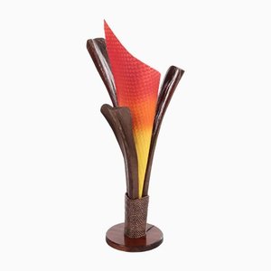 Vintage French Floor Lamp Flame, 1980s