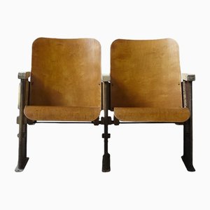 Plywood Folding Theatre or Stadium Chairs, Set of 2