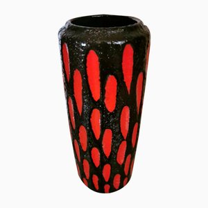 German Fat Lava Style Colored Glazed Ceramic Vase