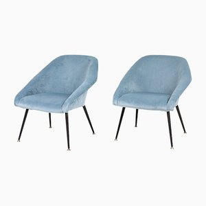Köln Lounge Chair in Blue Velvet