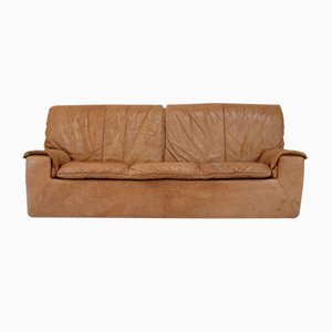 Sofá de tres plazas de cuero color caramelo de Cinna, años 70