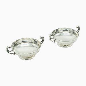 Scodelle edoardiane antiche in argento sterling, set di 2