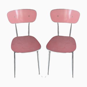 Mid-Century Iron and Formica Chairs, Set of 2
