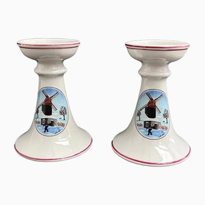 Small Porcelain Candlesticks, Christmas Collection by Gerard Laplau for Villeroy & Boch, Set of 2