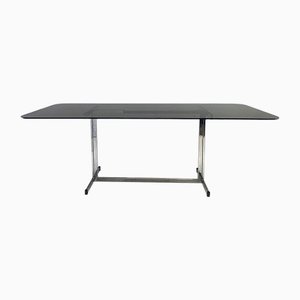 Large Mid-Century Modern Glass Dining Table by Tim Bates for Pieff, 1970s