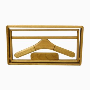 Foldable Wooden Wall Valet or Coat Rack, 1970s