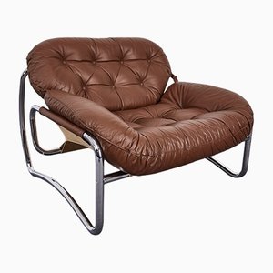 Tufted Leather Lounge Chair by Johan Bertil Häggström for Ikea, 1970s