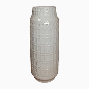 Große weiße Inka 260/52 Bodenvase aus Keramik von Scheurich, 1970er