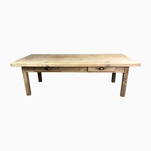 Brutalist Pitch Pine Coffee Table, Early 20th Century