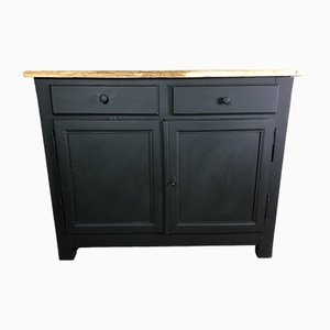 Buffet or Storage Unit in Blackened Chestnut with Raw Top, 19th Century