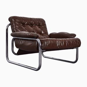 Tufted Leather Lounge Chair Borkum by Johan Bertil Häggström for Ikea, 1970s