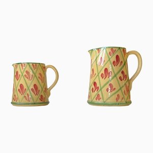 Brocche vintage in ceramica dipinta a mano di Lamas, Italia, set di 2