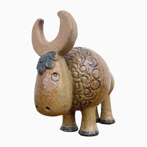 Ceramic Buffalo Bull by Lisa Larson