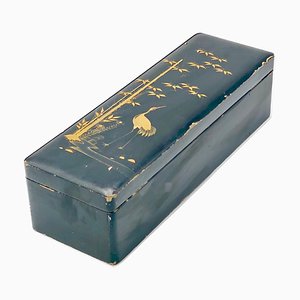 19th Century Japanese Laquered Box with Hinged Lid and Lock