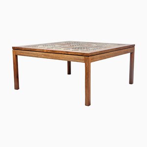 Rosewood and Stoneware Coffee Table by Tue Poulsen, Denmark, 1970s