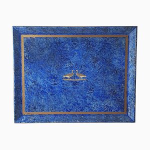 Large Vintage Blue Serving Tray, Italy