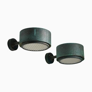 Swedish Outdoor Wall Lamps in Copper by Hans Agne Jakobsson, Set of 2