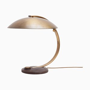 Lámpara de escritorio Bauhaus Art Déco de latón de Egon Hillebrand, Germany
