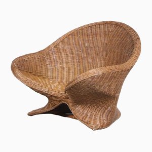 Vintage Wicker Lotus Chair, the Netherlands, 1970s