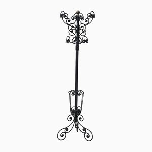 Wrought Iron Coat Rack with Umbrella Stand, Italy, 1980s