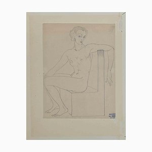 Georges-Henri Tribout, Posing Nude, Dessin Original, 1930s