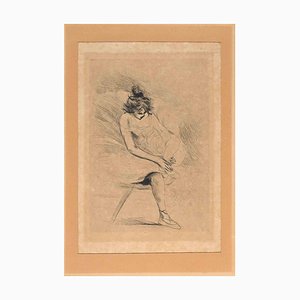 Auguste Legrand, The Ballerina, Original B/W Etching, 1900s