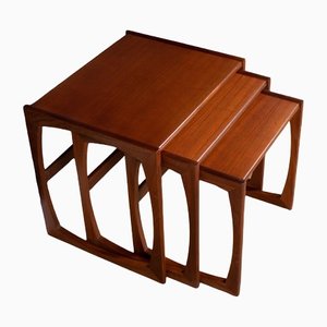 Mid-Century Teak Quadrille Nest of 3 Coffee Tables from G-Plan, 1960s, Set of 3