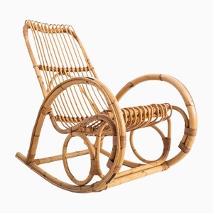 Rocking Chair en Bambou, Italie, 1970s