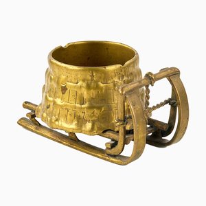 Water Carrier Sleigh Ashtray or Inkwell in Brass
