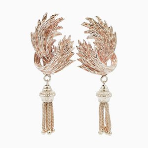 14 Karat Rose Gold Dangle Earrings, Set of 2