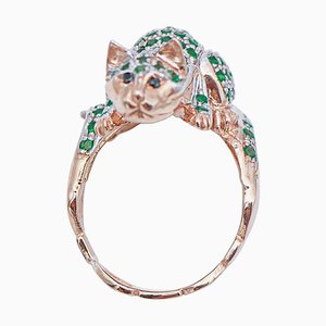Rose Gold and Silver Cat Ring