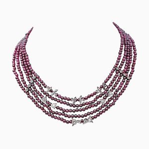 Vintage Garnets & Diamond Necklace
