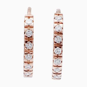 18 Karat Roségold Diamant Creolen, 2er Set