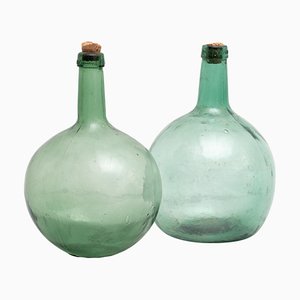 Antike französische Demijohn Glasflaschen, Barcelona, 1950er, 2er Set