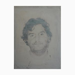 Philippe Pasqua, Selbstporträt in Rauch, Acryl auf Leinwand