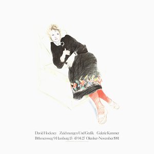 David Hockney, Celia in a Black Dress, Lithograph