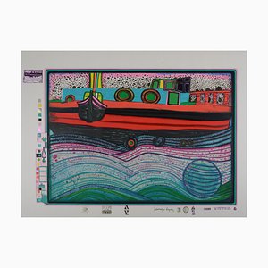 Friedensreich Hundertwasser, Regentag on Waves of Love, Plate 8, 1970-72, Original Siebdruck