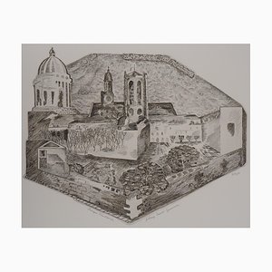 Roger Vieillard, Paris, Sainte, Geneviève Abbey, Original Engraving