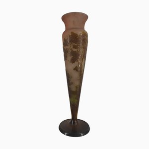 Nancy Glass Paste Vase with Forest Decor by Émile Galle