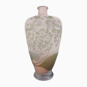 Nancy Glass Paste Vase with Hydrangeas by Émile Galle